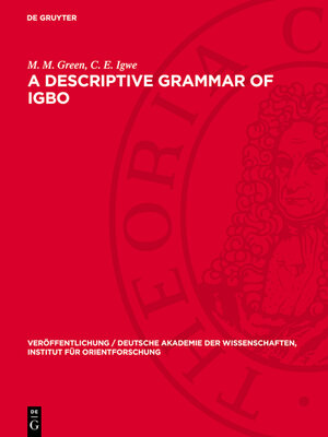 cover image of A Descriptive Grammar of Igbo